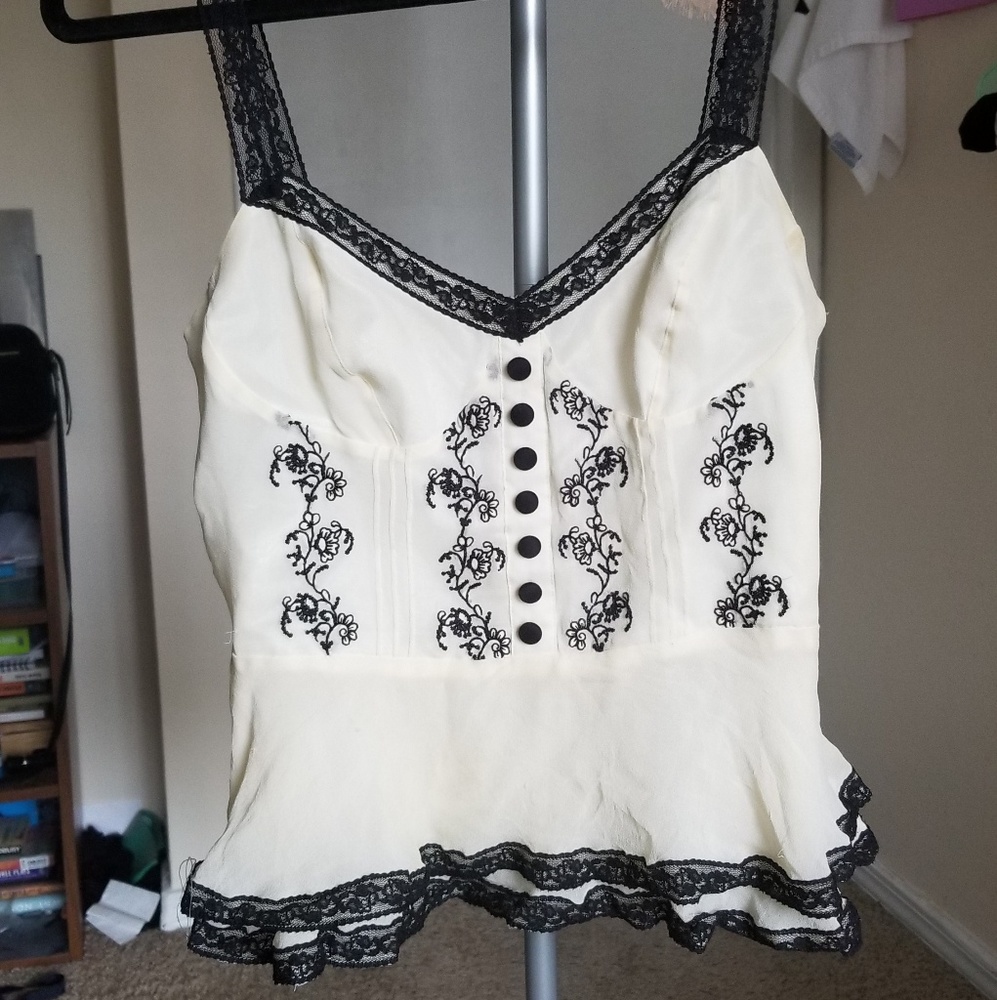 Forever 21 silk embroidered top